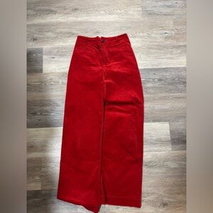 Anthropologie Red Corduroy Colette Pants